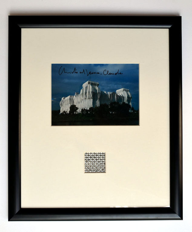 Christo- collage Reichstag- handgesigneerd en mooi ingelijst verkocht voor € 100!