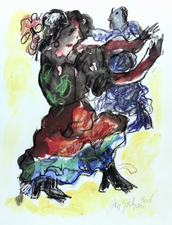 JAN SIERHUIS -DE DANS- Gesigneerde Zeefdruk 2006 - INGELIJST- kopen? Bied vanaf 109!