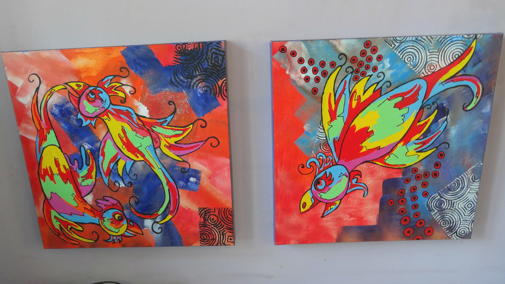 Circle of Freedom tweeluik 50/50 cm acryl op 3d doek Zippora Meijer kopen? Bied vanaf 45!