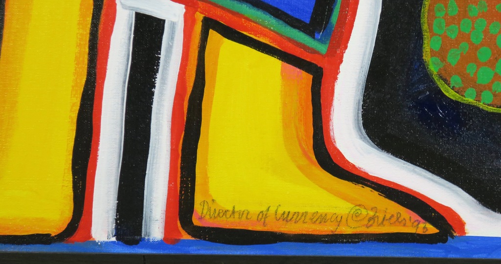 Clemens Briels: Acryl op doek, Director of Currency - Ingelijst (Groot!) kopen? Bied vanaf 450!