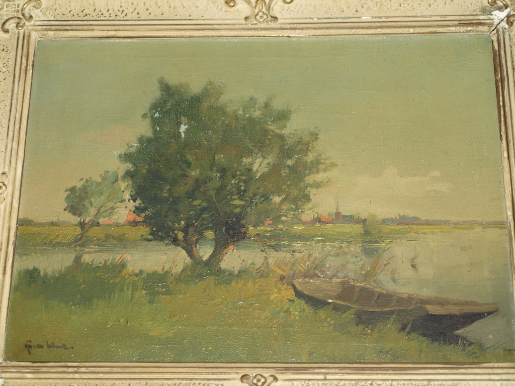 Gijs van Schaik (1905-1952)–Olieverf–Plasgezicht-Gesigneerd & ingelijst–ca 1948  verkocht voor € 65!