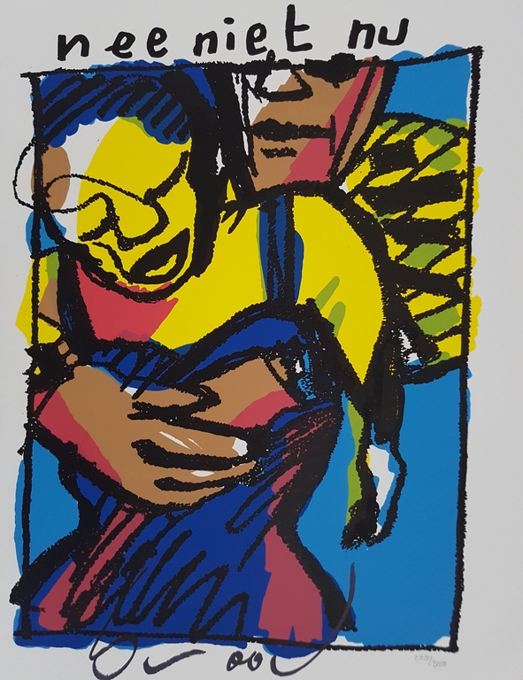Originele zeefdruk van Herman Brood - Nee Niet Nu  kopen? Bied vanaf 225!