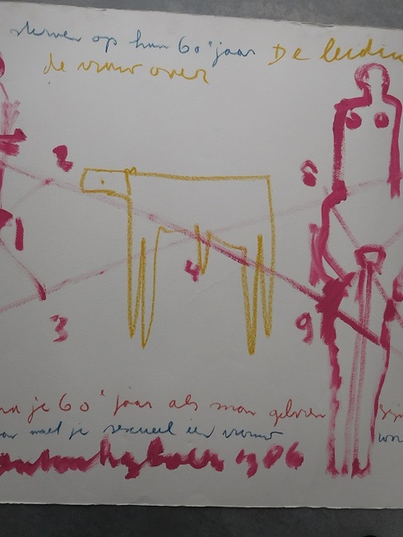 Anton Heyboer, "sexueel een vrouw worden", gouache en krijt, 1986 kopen? Bied vanaf 300!