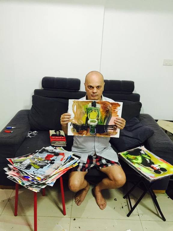 Peter Klashorst - Shit art - gemengde techniek op papier - gesigneerd - 2015 kopen? Bied vanaf 1!