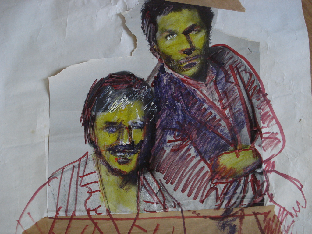 Herman Brood: Zeer grote originele collage, 1986 MIAMI VICE kopen? Bied vanaf 225!
