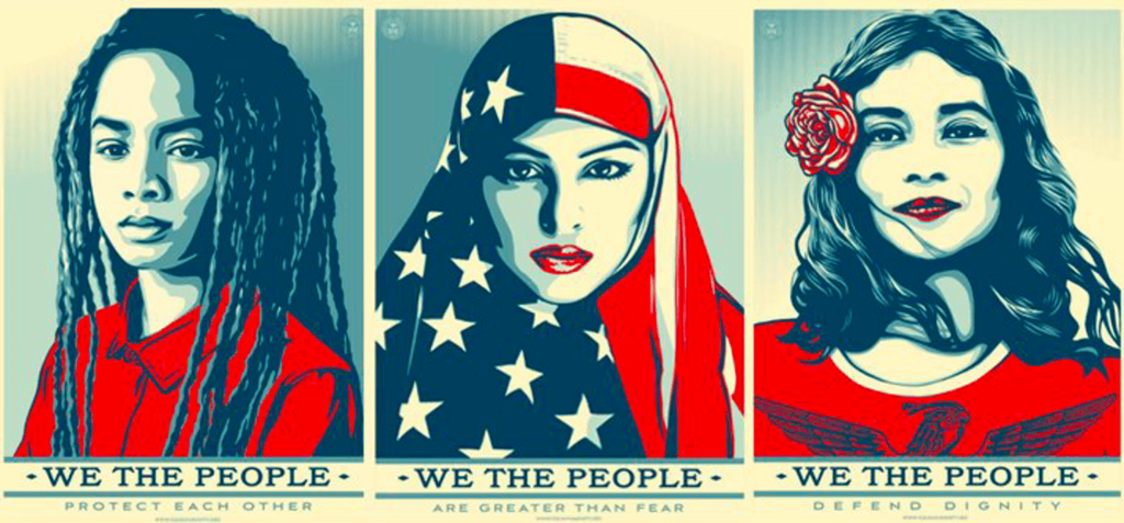 AcheterShepard Fairey (OBEY) - We The People - 3 offset prints? Enchérissez de 150!