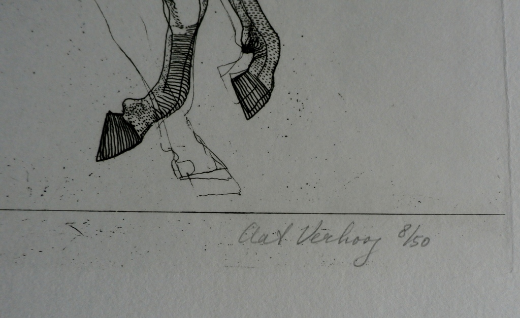 Aat verhoog - ets: heer op paard - 1971 kopen? Bied vanaf 50!