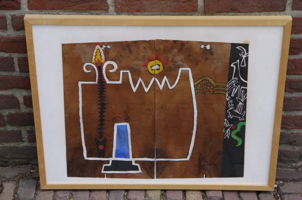 Margriet Oomen - Gouache op Fineer - Twee Paarden kopen? Bied vanaf 1!