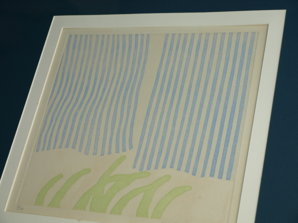 Monique Suys : Zeefdruk – Landschap II – Ingelijst – 1977 – oplage 10 ex. kopen? Bied vanaf 1!