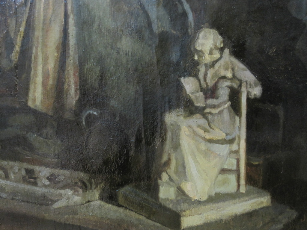 Jac.Redelaar 1871-1951 olieverf "Stilleven met oosterse sculptuur" 1940 kopen? Bied vanaf 1!