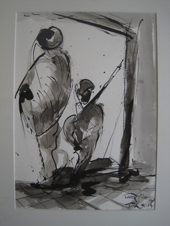 Zeldzaam zwartInkt " Aquarel Quintus Jan Telting 1931-2003 gesigneerd kopen? Bied vanaf 1!