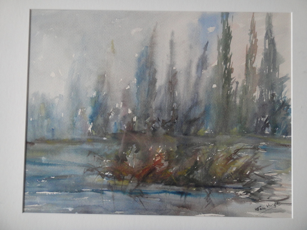 Bob ten Hoope (1920-2014), aquarel, abstract landschap kopen? Bied vanaf 55!