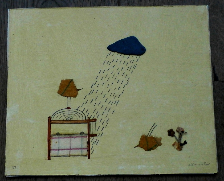 Ellen van Toor - gemengde techniek: collage/tekening/ gouache op board - 1997 kopen? Bied vanaf 50!