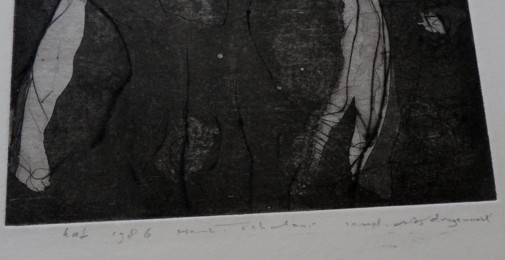 Onbekende kunstenaar - ets/droge naald: "kat" - 1986 kopen? Bied vanaf 1!