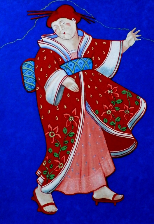 Ada Breedveld - zeefdruk: Geisha Mayra - 2005 verkocht voor € 89!