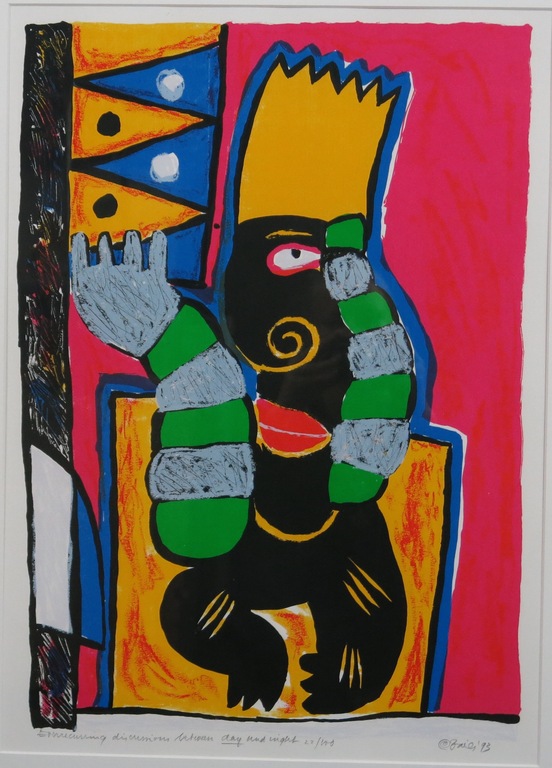 Clemens Briels: Zeefdruk, Between day and night - Ingelijst kopen? Bied vanaf 70!