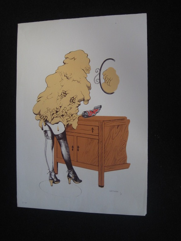grote A-Typische Litho "Shaving" Anton Martineau (1926-) gesigneerd 1971 kopen? Bied vanaf 1!