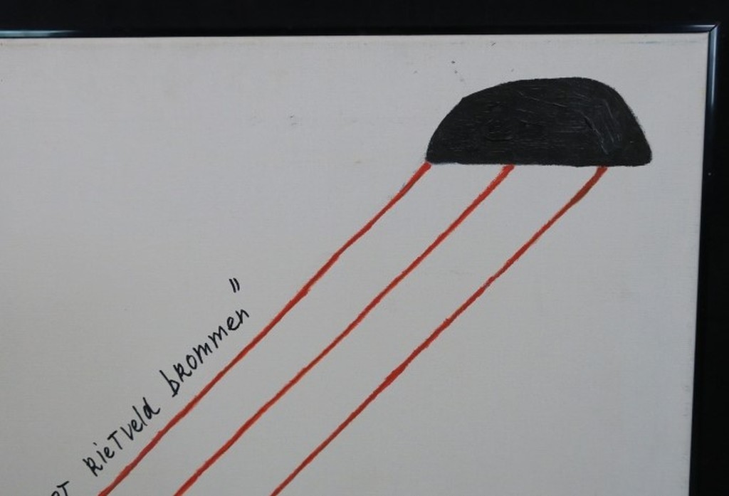 Meertje Kaal: Olieverf op doek, God hoort Rietveld brommen - Ingelijst (groot) kopen? Bied vanaf 1!