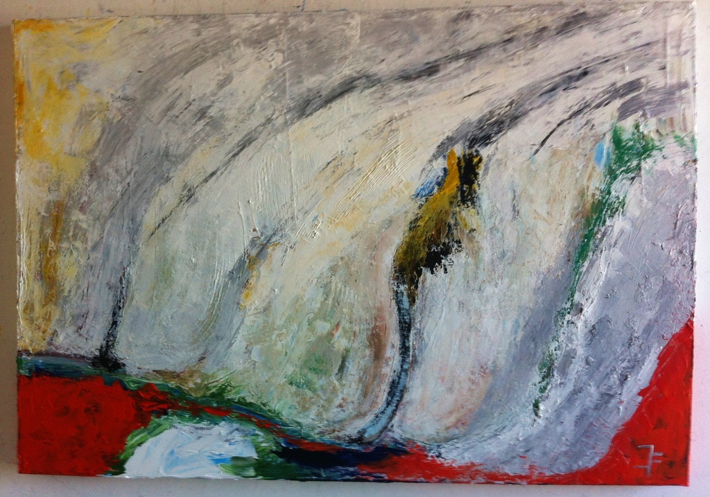 "What about wild white......"-John Foppen-Olie-/acrylverf op 3D canvas-Gesign. verkocht voor € 179!