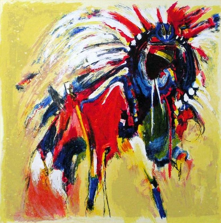 GERARD 't HART SJAMAAN Gr Zeefdruk(87x67cm) Handgesigneerd verkocht voor € 65!