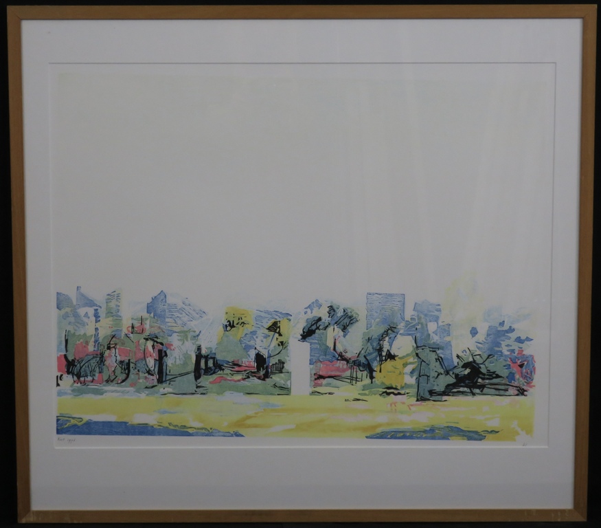 Wilfred Voet: Houtsnede, Landschap -Ingelijst kopen? Bied vanaf 20!