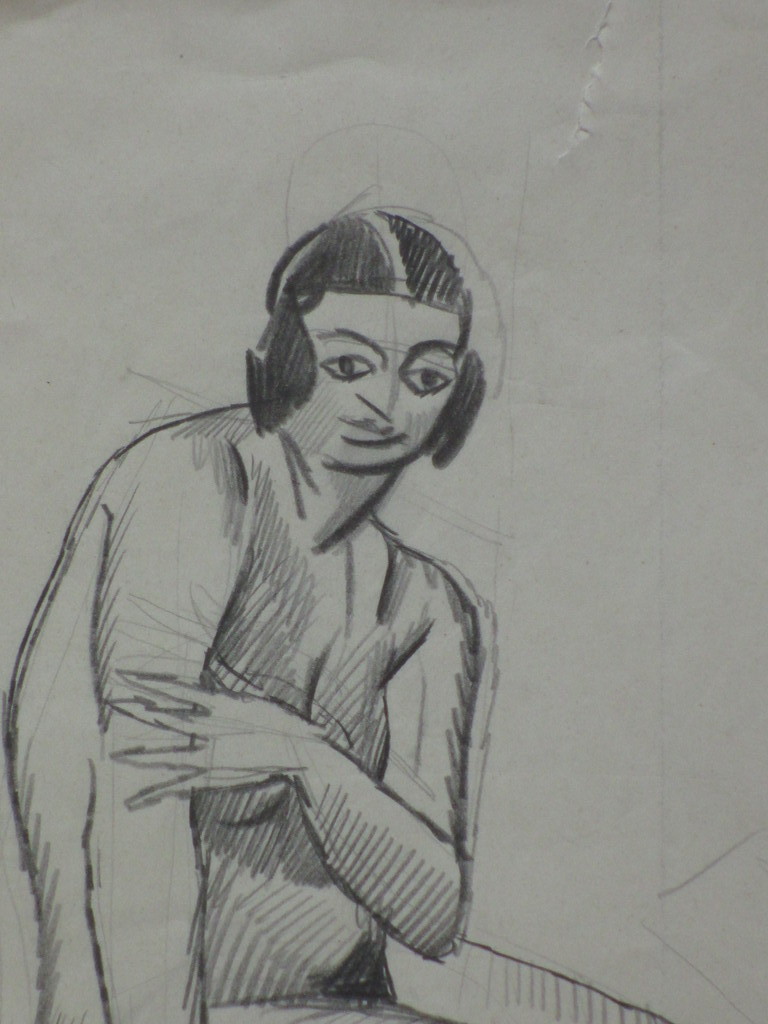 Herman Bieling, Model in de Tekenklas, Tekening 1925 kopen? Bied vanaf 1!