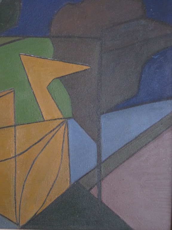 Bijzonder ca1940 Kubistisch olieverf  Louise Loeber(1894-1983) lid "de Stijl"    kopen? Bied vanaf 1!