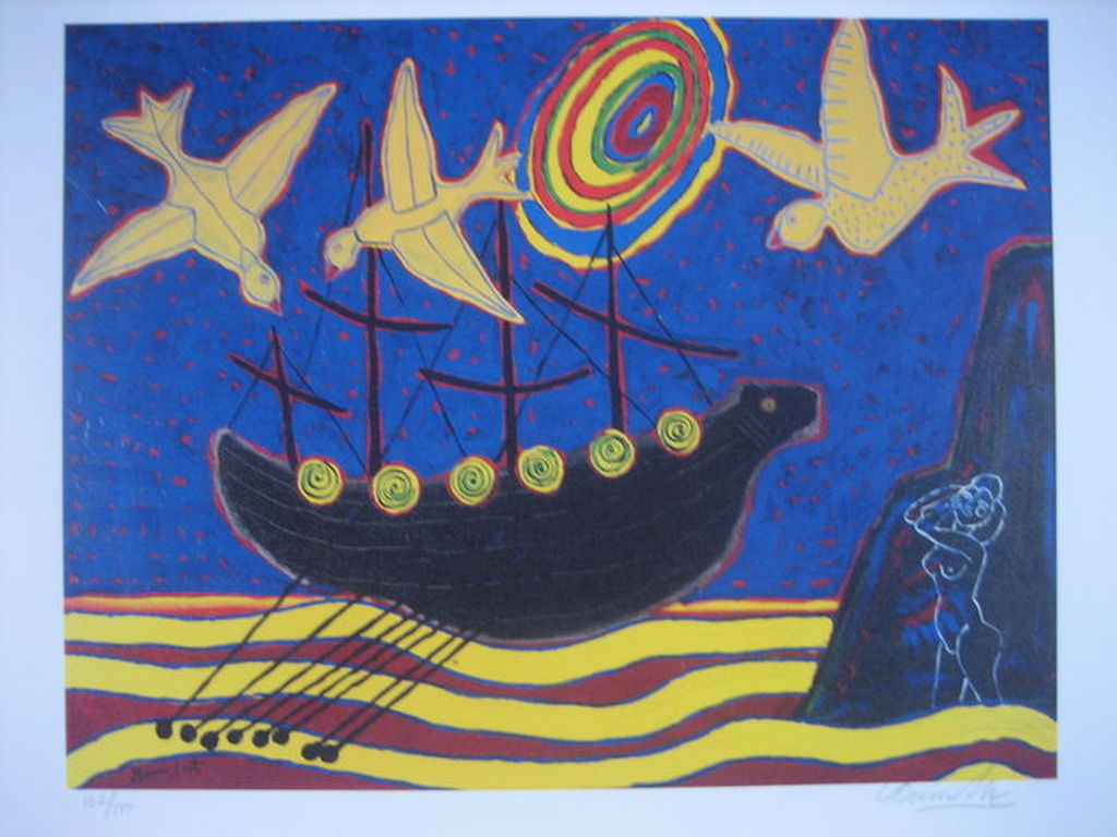 Benno Arzt - Vikings - Zeefdruk - Handgesigneerd - Oplage: 500 kopen? Bied vanaf 1!