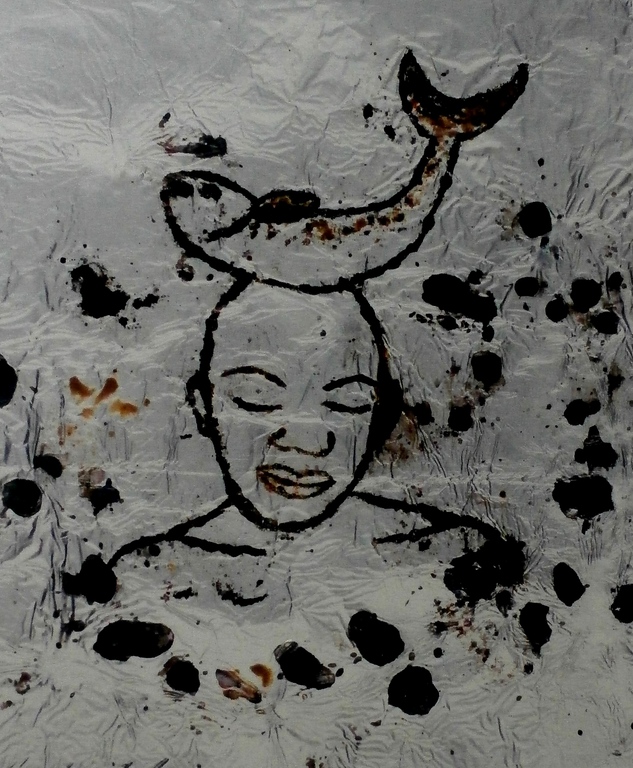 Paul Blanca - foto: Selfportrait with fish - 1994 verkocht voor € 110!