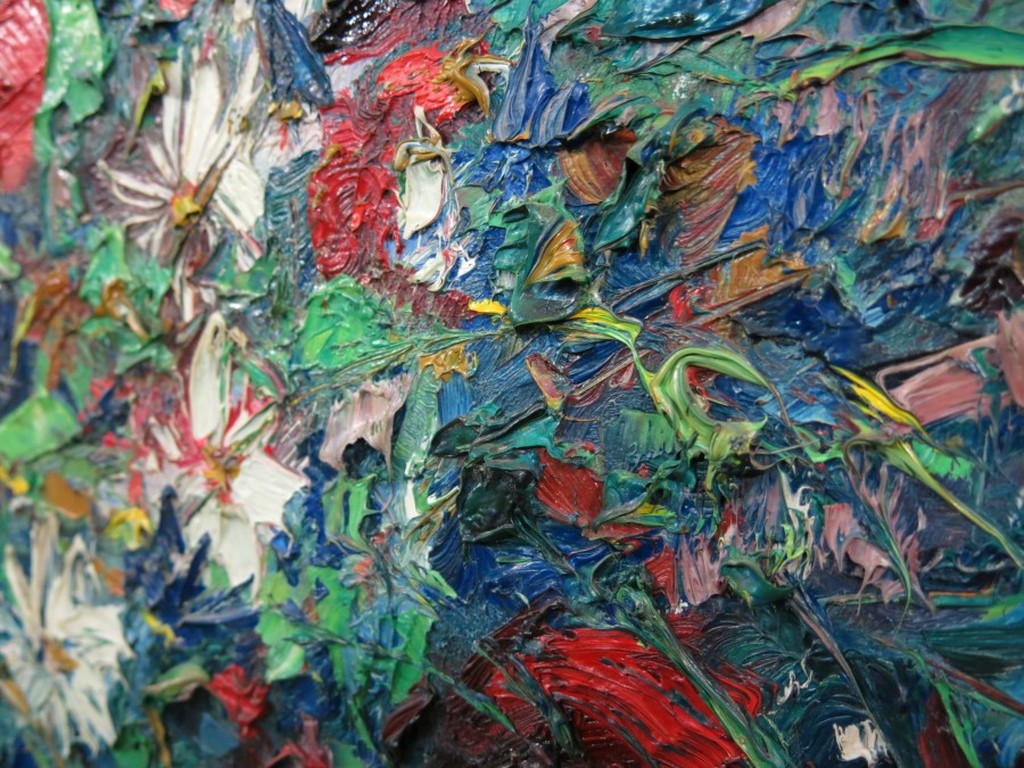 Peter van den Braken: Olieverf op doek, Veldbloemen - Ingelijst (groot) kopen? Bied vanaf 400!