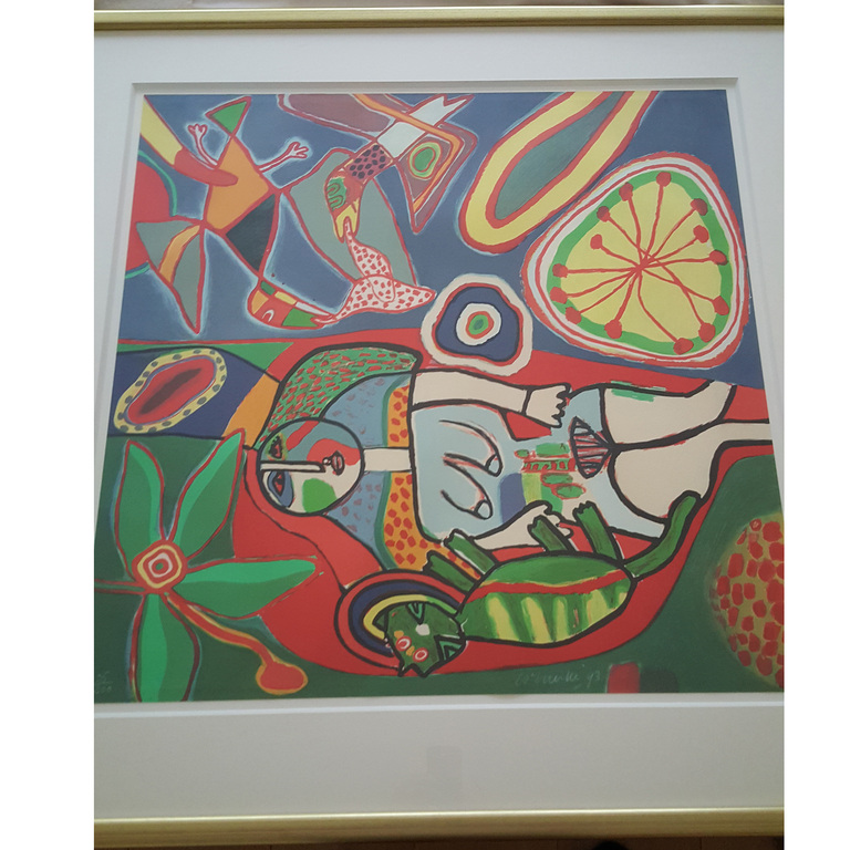 Corneille, grote zeefdruk, gesigneerd 1993. Titel: au coeur de l'ete kopen? Bied vanaf 750!