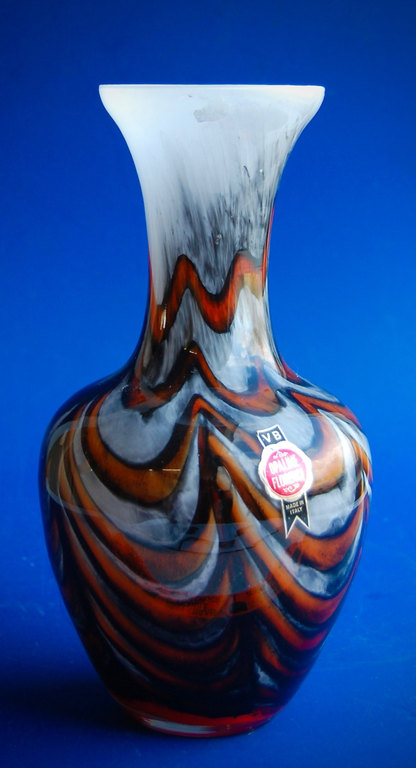 Grote polychrome Italiaanse Opaline Empoli vaas door VB Vetreria di Borgonovo kopen? Bied vanaf 1!