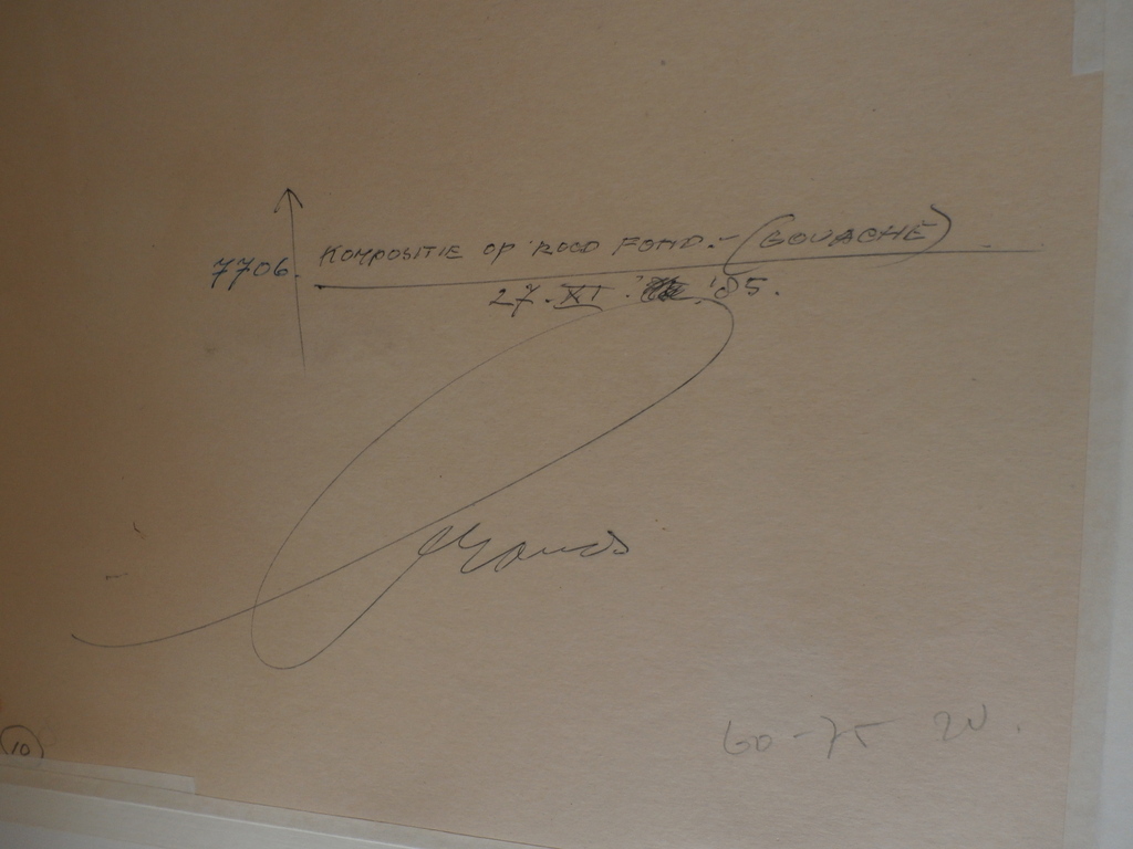 Eugene brands - gouche: kompositie - 1985 (volledig gesigneerd op achterzijde) kopen? Bied vanaf 1250!