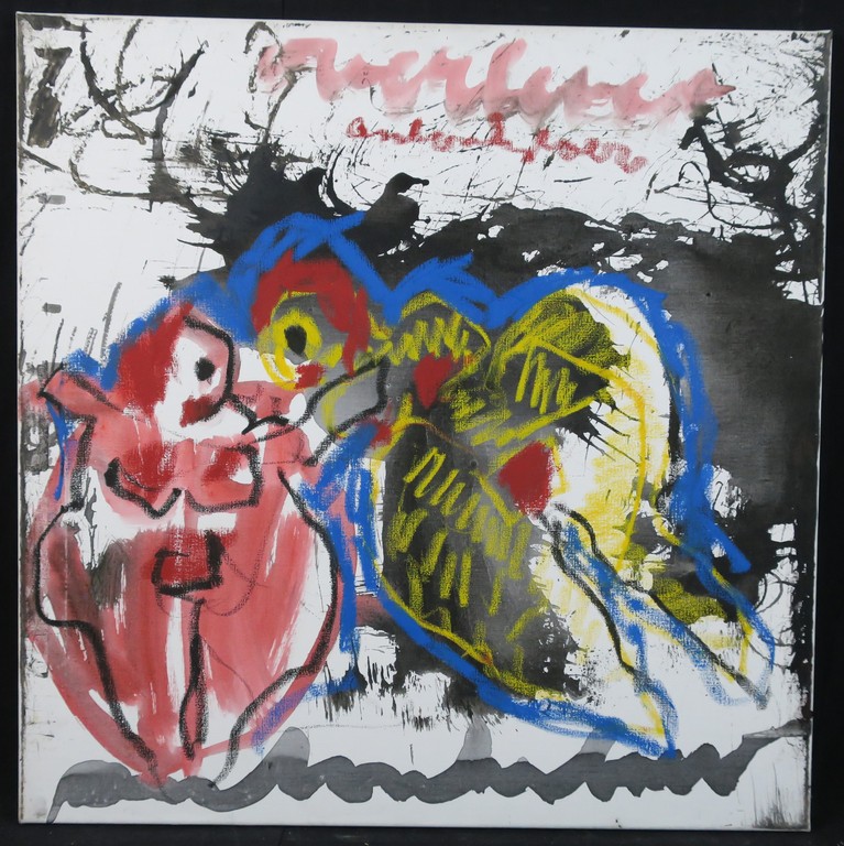 Anton Heyboer: Gemengde techniek op doek, Twee vrouwen kopen? Bied vanaf 350!