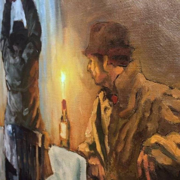 Hans Leijerzapf, olieverf op doek, De Winterkamer (100x120 cm) kopen? Bied vanaf 2500!