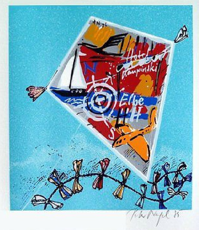 Peter Nagel: Lithografie, Vlieger kopen? Bied vanaf 9!