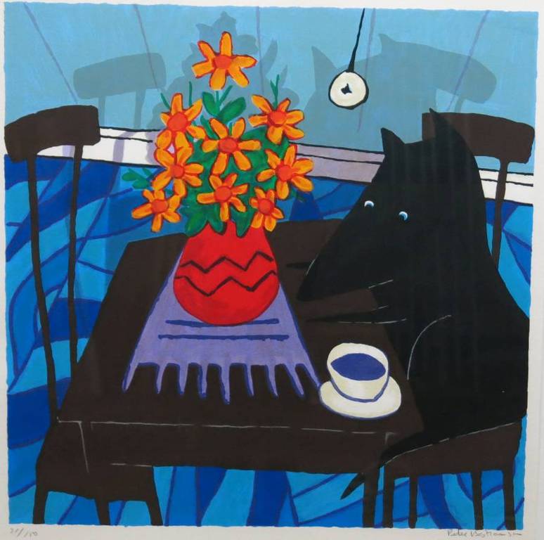 Peter Bastiaanssen: Zeefdruk, Zonder titel I - Ingelijst verkocht voor € 162!