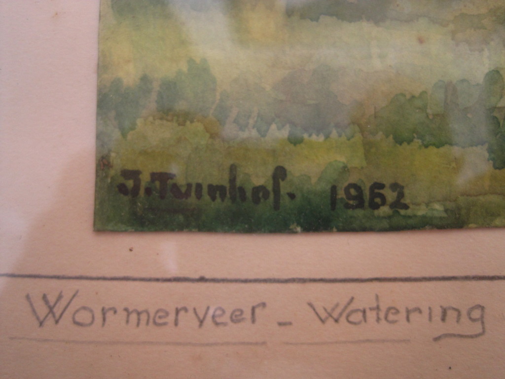 J.Tuinhof 1962 Aquarel "Wormerveer watering" gesigneerd kopen? Bied vanaf 1!