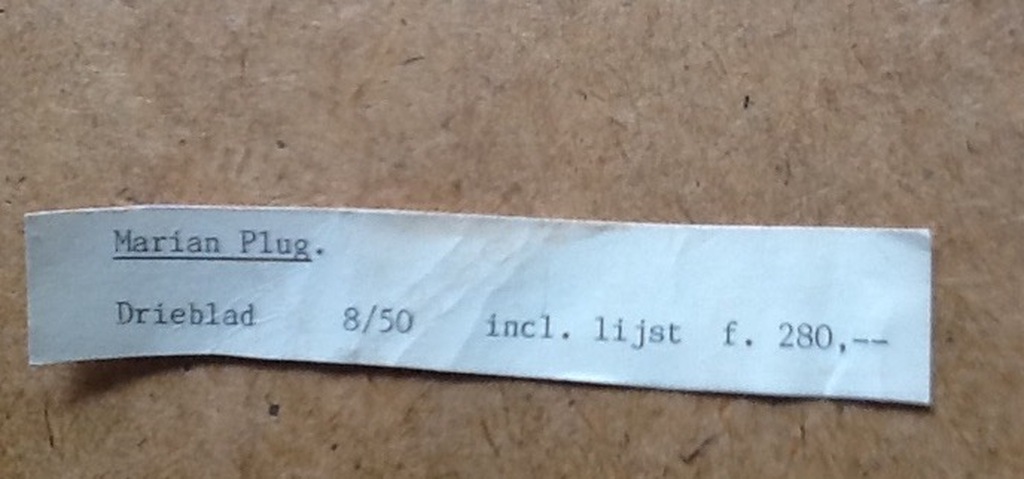 Marian Plug, gesigneerde zeefdruk, Drieblad kopen? Bied vanaf 1!