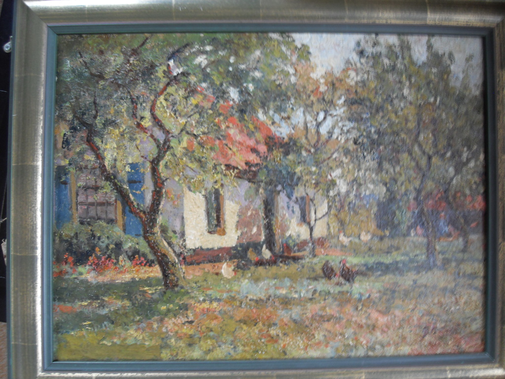 A Keus Boerderij in twente, 1925, olieverf op board, 40 x 50cm ro gesign  kopen? Bied vanaf 1!