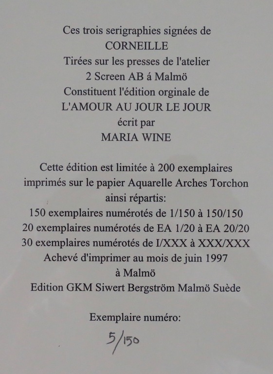 Corneille: Portfolio met 3 zeefdrukken, L'amour au jour le jour kopen? Bied vanaf 220!