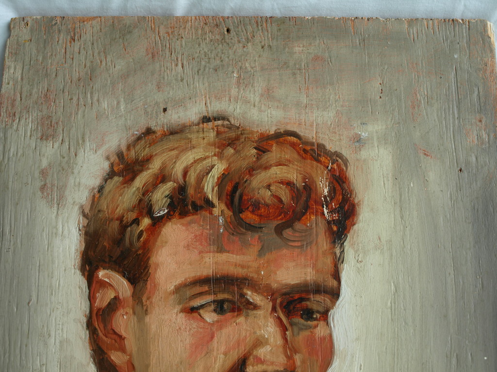 Peter Klashorst : acrylverf op paneel – Portret man – gesigneerd - ca 1998  kopen? Bied vanaf 75!