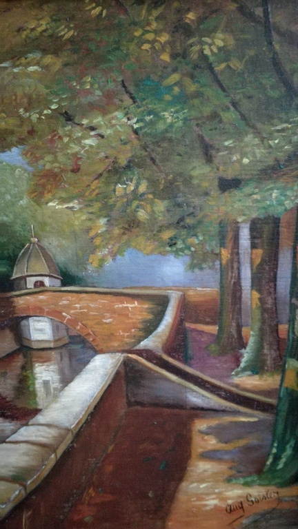 Onbekend kunstenaar, olieverf op paneel, figuratief stadszicht kopen? Bied vanaf 1!