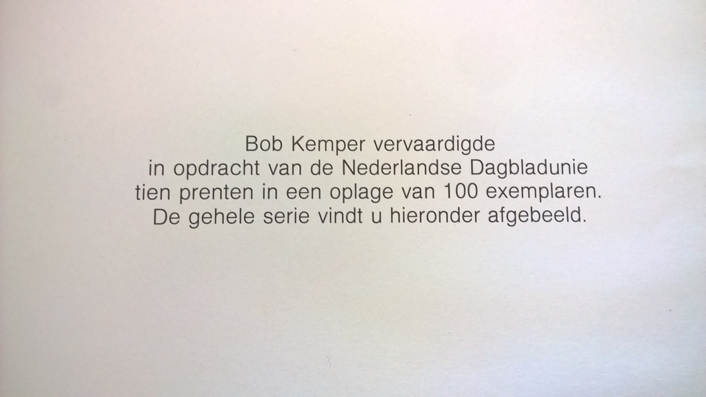 Bob Kemper: zeefdruk,  kopen? Bied vanaf 50!