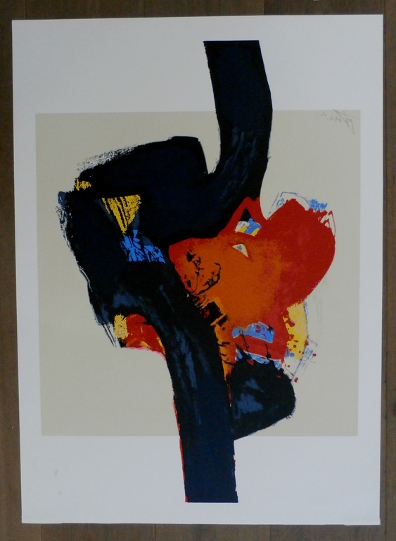 Arty Grimm - grote zeefdruk: abstracte compositie - 1990 kopen? Bied vanaf 70!