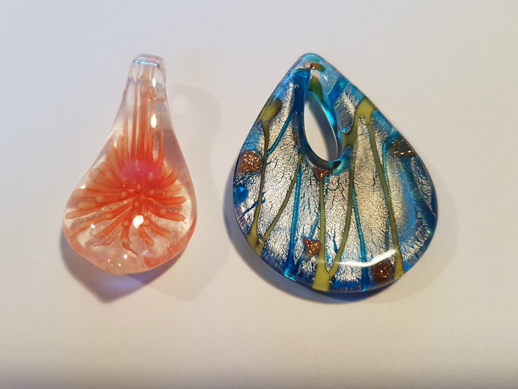 Bladeren-Pendant in Murano glas lotto van 2 pz kopen? Bied vanaf 1!