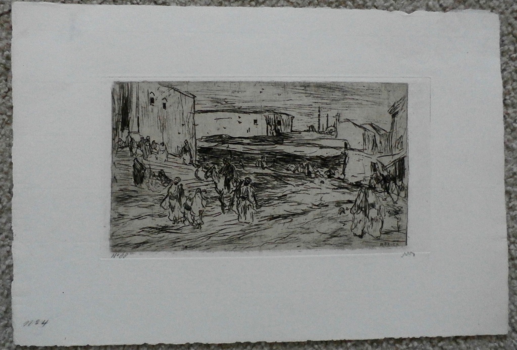 Marius Bauer - ets: buitenwijken van Stamboel - 1889 kopen? Bied vanaf 85!