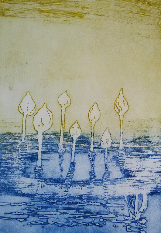 Jan Montyn - Tempelbloemen aan de Mekong, aquatint ets kopen? Bied vanaf 100!