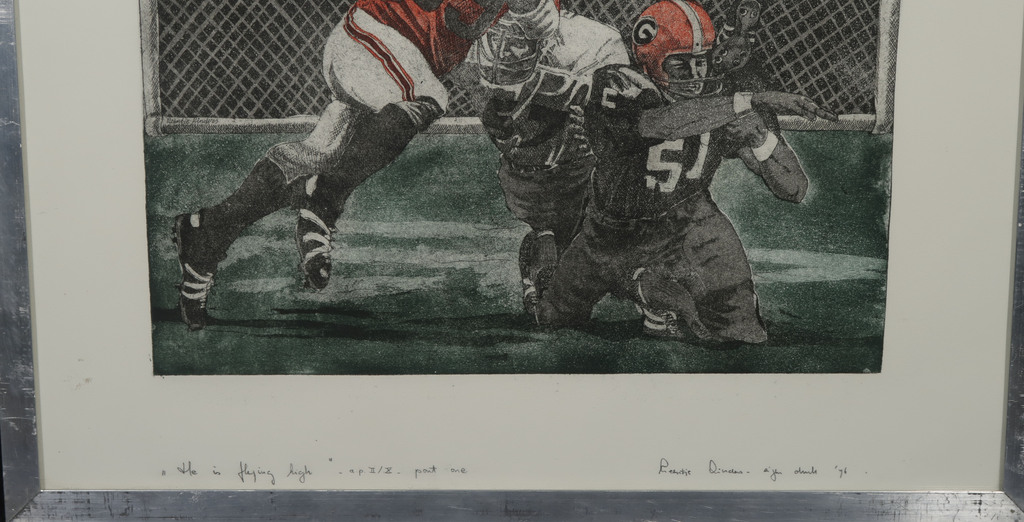 Leentje Linders: Ets en Blinddruk, He is flying high - Ingelijst kopen? Bied vanaf 1!