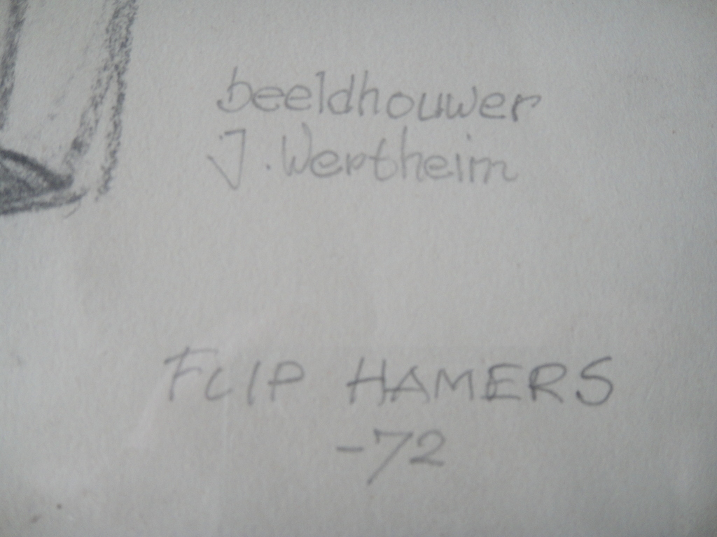 Flip Hamers, tekening, portret van beeldhouwer Jobs Wertheim kopen? Bied vanaf 1!